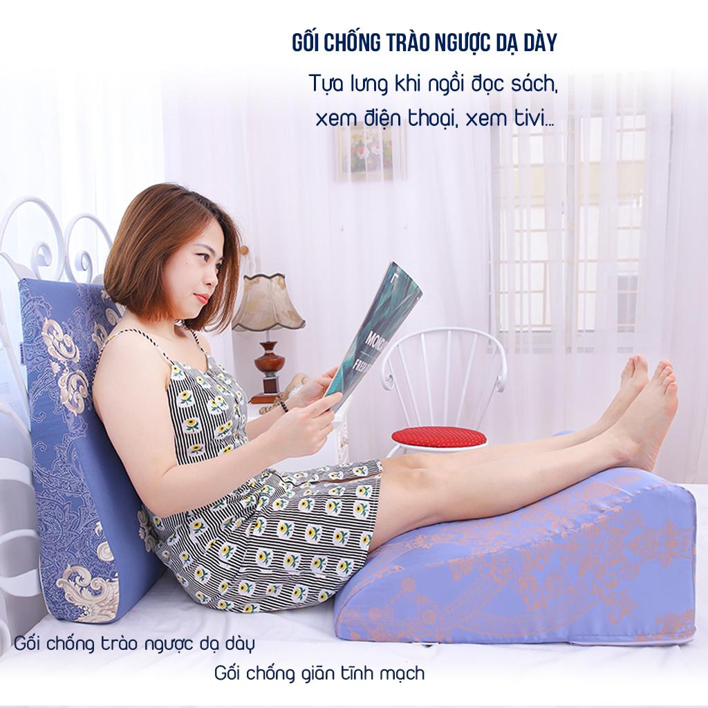 Gối chống trào ngược dạ dày dành cho người lớn YOROKOBI cao 16cm bo tròn đỉnh chống trơn tụt, giảm ngáy, giảm xoang - Hoàng Gia