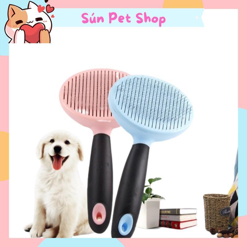 Lược chải lông có nút bấm nhả lông cho thú cưng