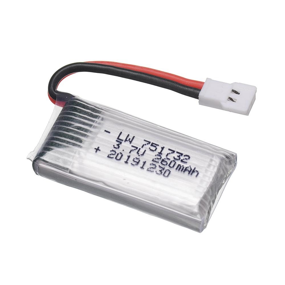 Ban đầu H8 Pin 3.7V 260mAh Cho Eachine H8 JJRC H2 H8 H48 H8 Mini RC Drone Phụ Tùng Pin 3.7V 751732 Màu sắc: 2 chiếc