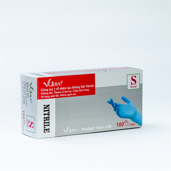 Găng tay Y tế Nitrile Xanh Vglove TA 4.0g ( đủ size)