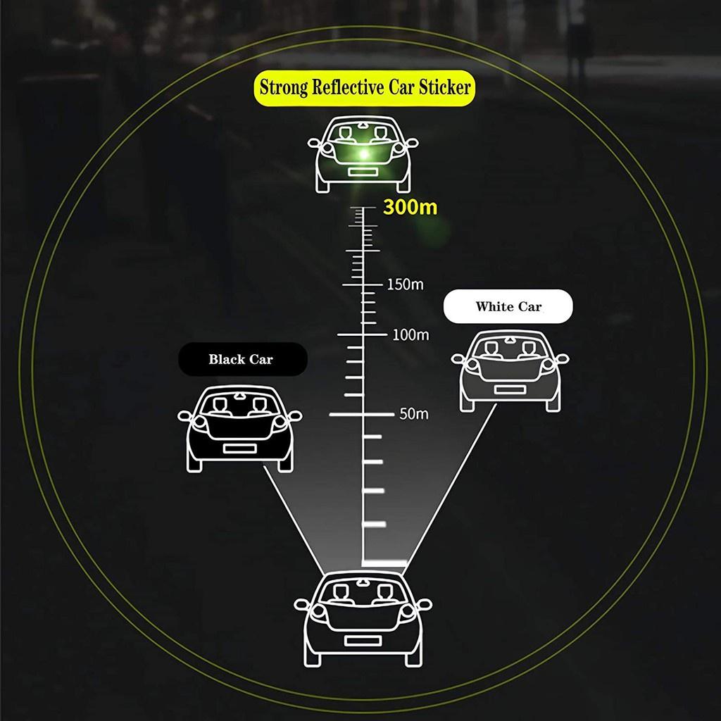 Bộ 4 Miếng Dán Phản Quang Cảnh Báo An Toàn Chống Trầy Cho Cửa Xe Hơi