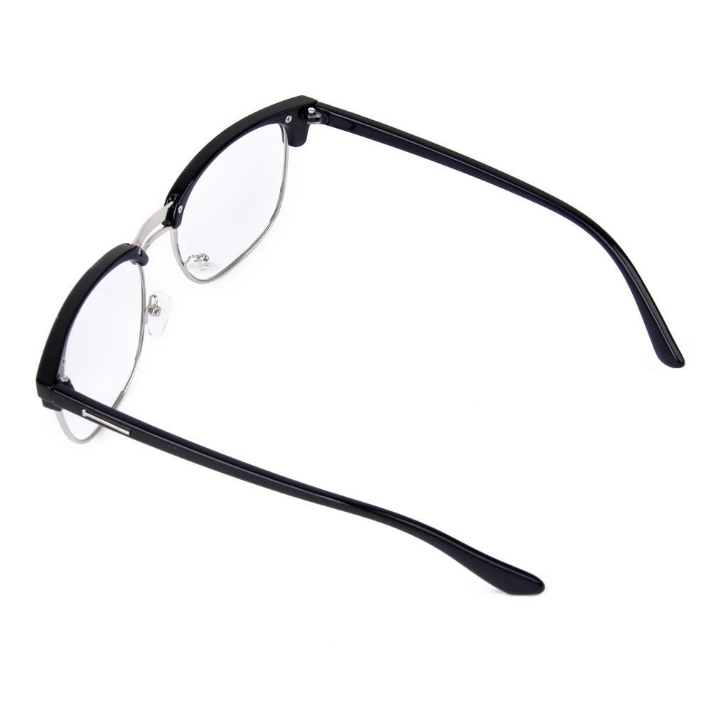Unisex Retro Vintage Style Eyewear Plain Glasses Eyewear Black Frame