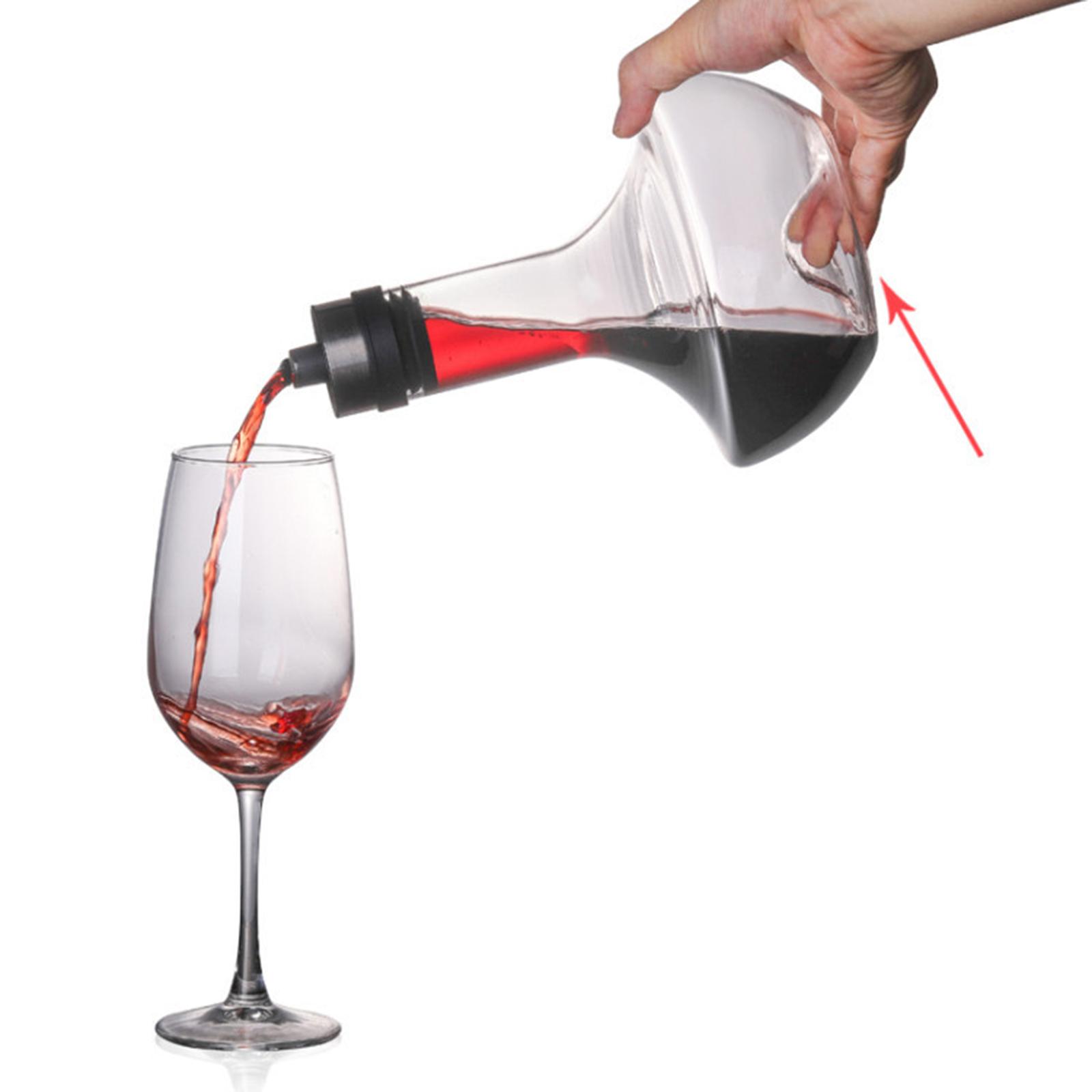 Red Wine Decanter Hand Blown Lead Free Crystal Carafe Red Wine Aerator