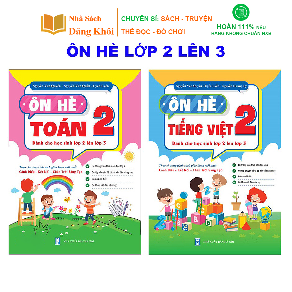 Sách - Combo Ôn Hè Toán và Tiếng Việt 2 - Chương Trình Mới - Dành cho học sinh lớp 2 lên 3 (2 cuốn)