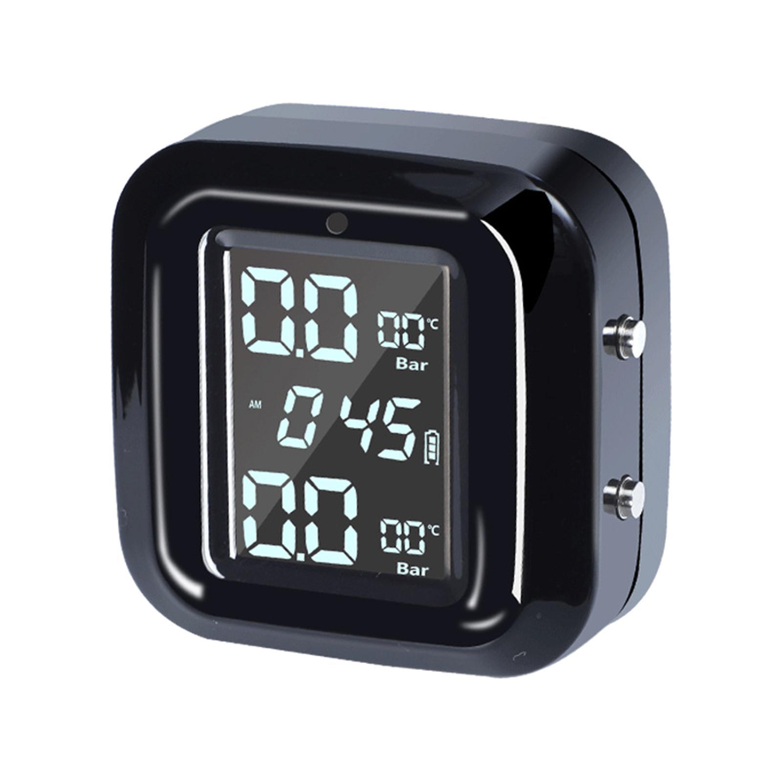 Wireless Motorcycle TPMS USB Solar Charging Tyre Temperature LCD Digital Display Tire Pressure Monitoring System High Accurancy 0 - 4 Bar