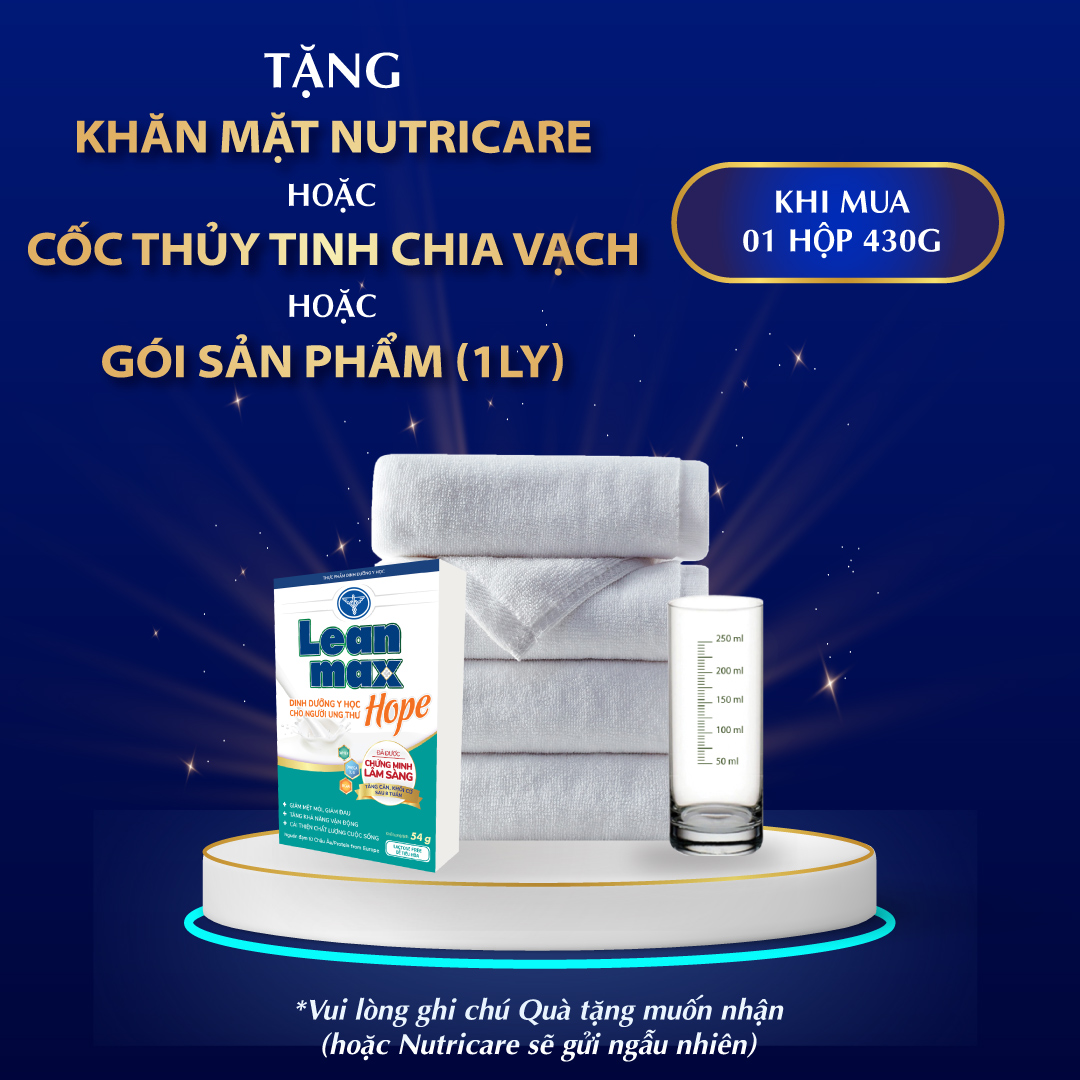 01 hộp sữa Leanmax Hope 430g - Dinh dưỡng y học cho người bệnh ung thư, suy kiệt