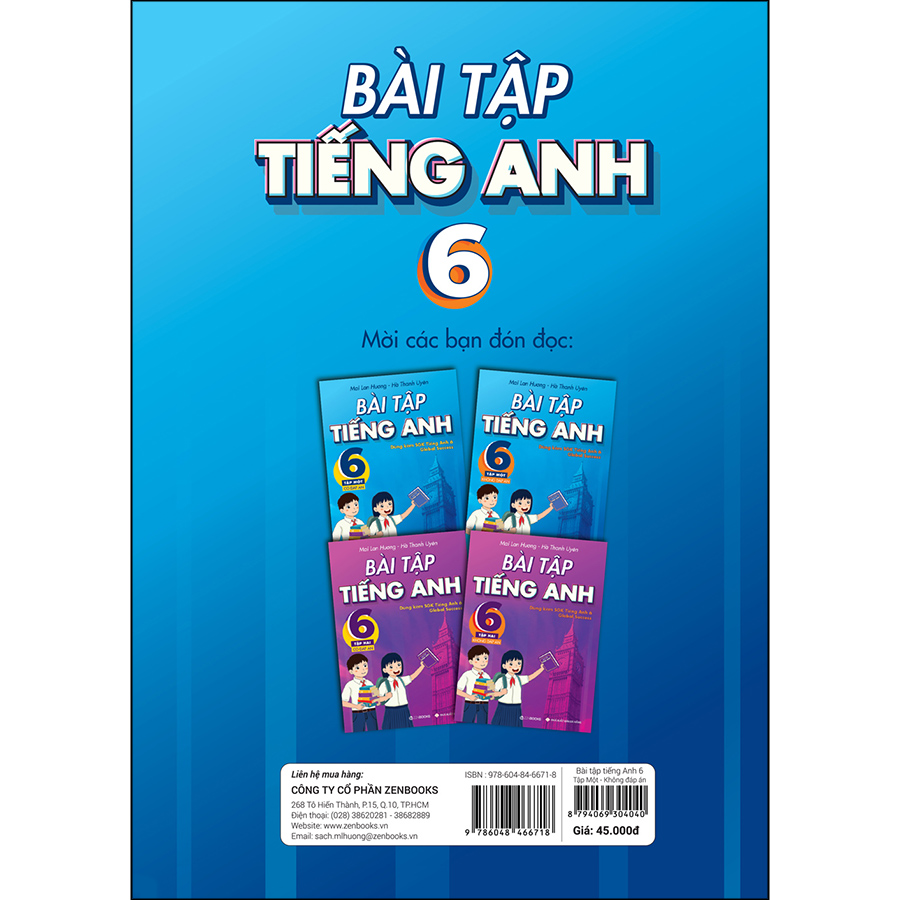 Bài tập tiếng Anh Lớp 6 - Tập 1 - Không đáp án (Dùng kèm SGK Global Success)