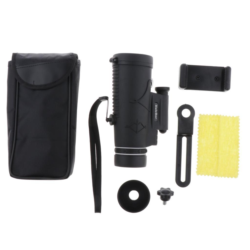 Portable Outdoor 12X Angle Monocular Single Tube Telescope with Phone Clamp