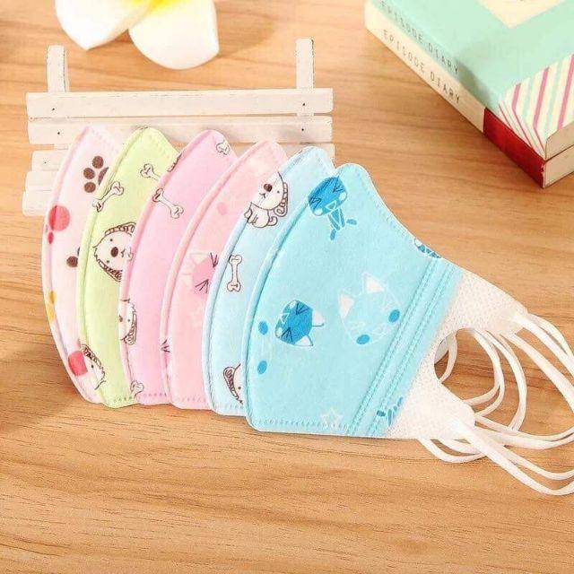 Set 5 khẩu trang y tế kháng khuẩn đáng yêu cho bé gái 0-8 tuổi