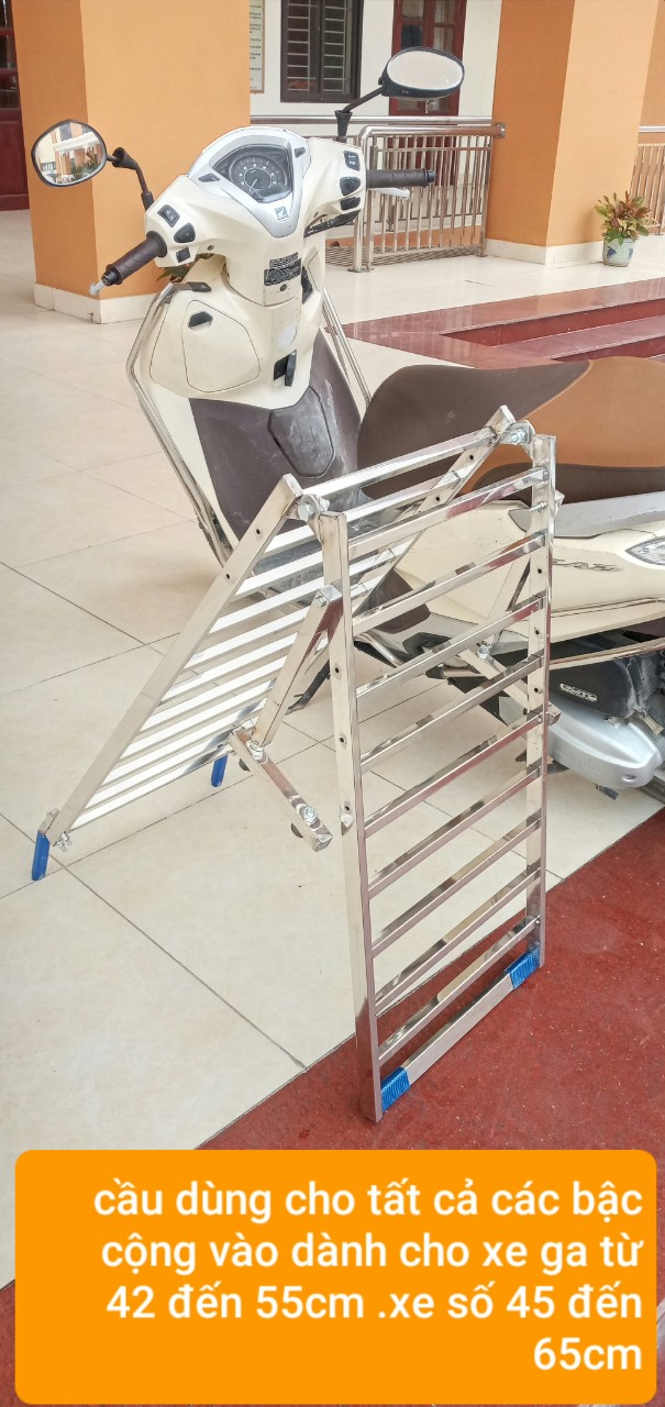 Cầu dắt xe máy inox kt 170x40cm
