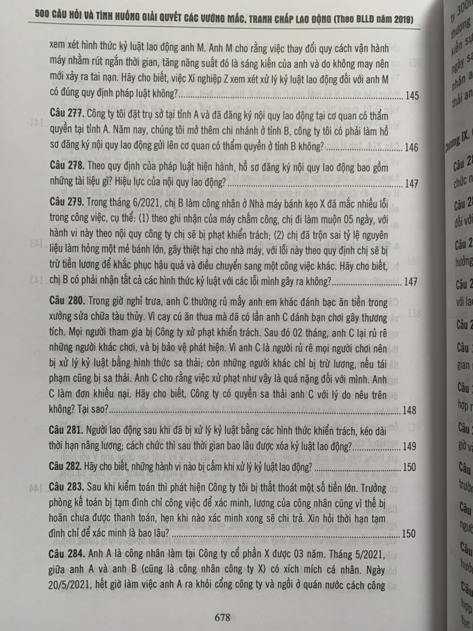 500 Câu hỏi và tình huống giải quyết các vướng mắc tranh chấp lao động