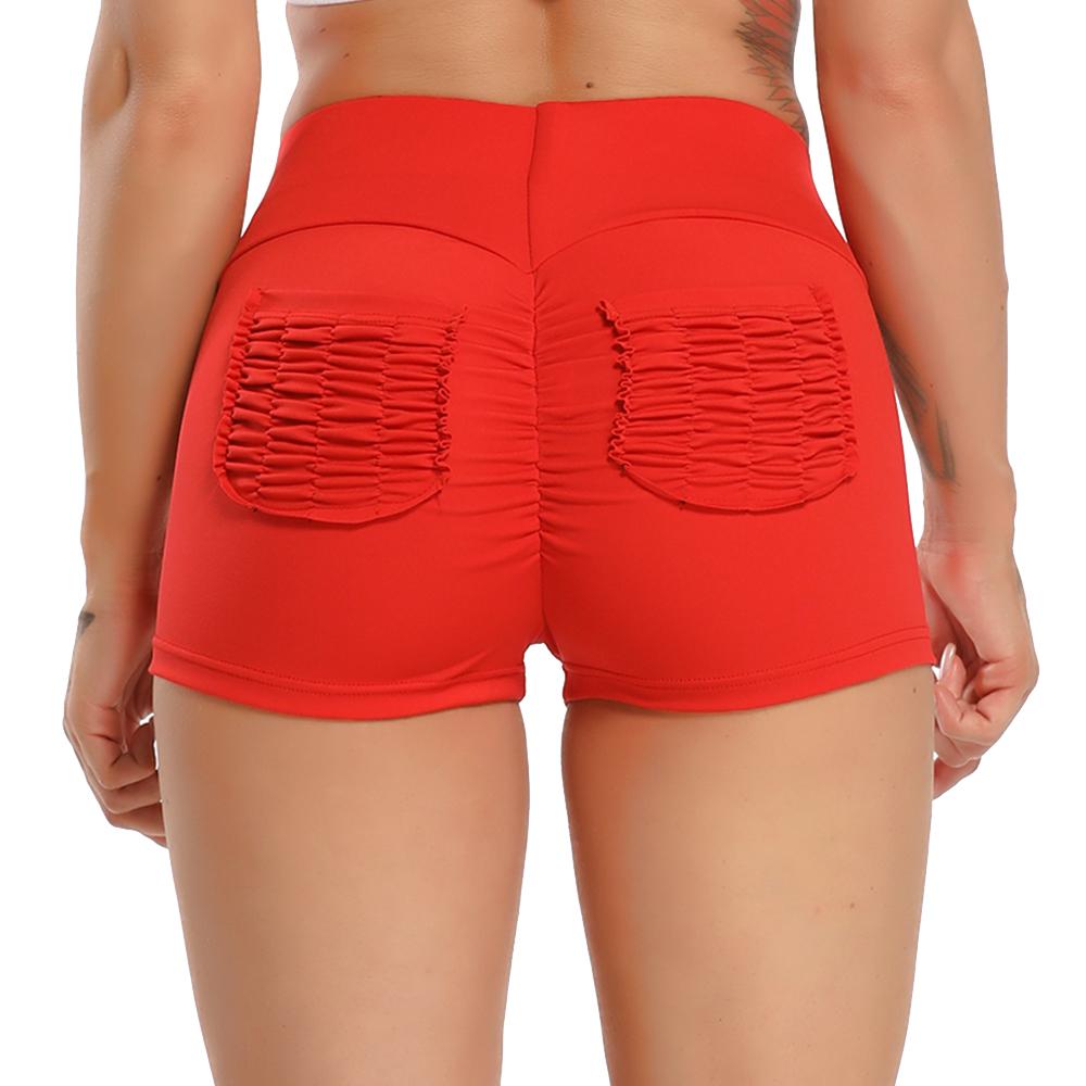 Túi yoga quần short tập thể dục nữ Leggins cao eo đẩy lên tập luyện quần short thể dục quần áo thể thao quần áo nữ tiếp theo legging Color: Black Size: XL