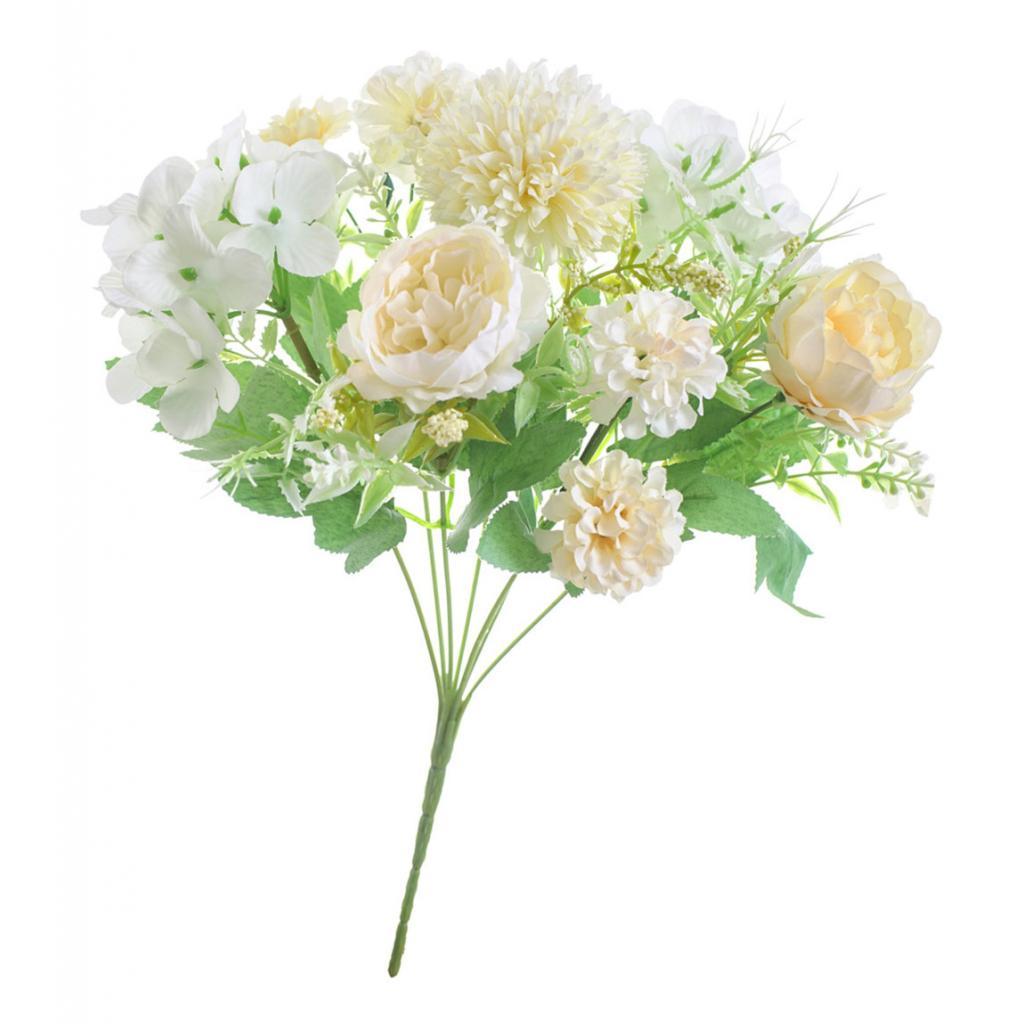 3x 7 Head Artificial Peony Flower Bouquet for Garden Wedding Decoration
