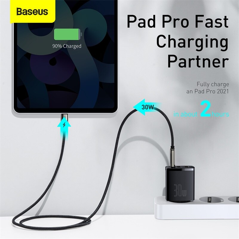 Củ Sạc Baseus 30W Charger Type C PD Fast Charging 3 Ports USB Quick Phone Charger For iPhone Xiaomi Samsung - Hàng Chính Hãng