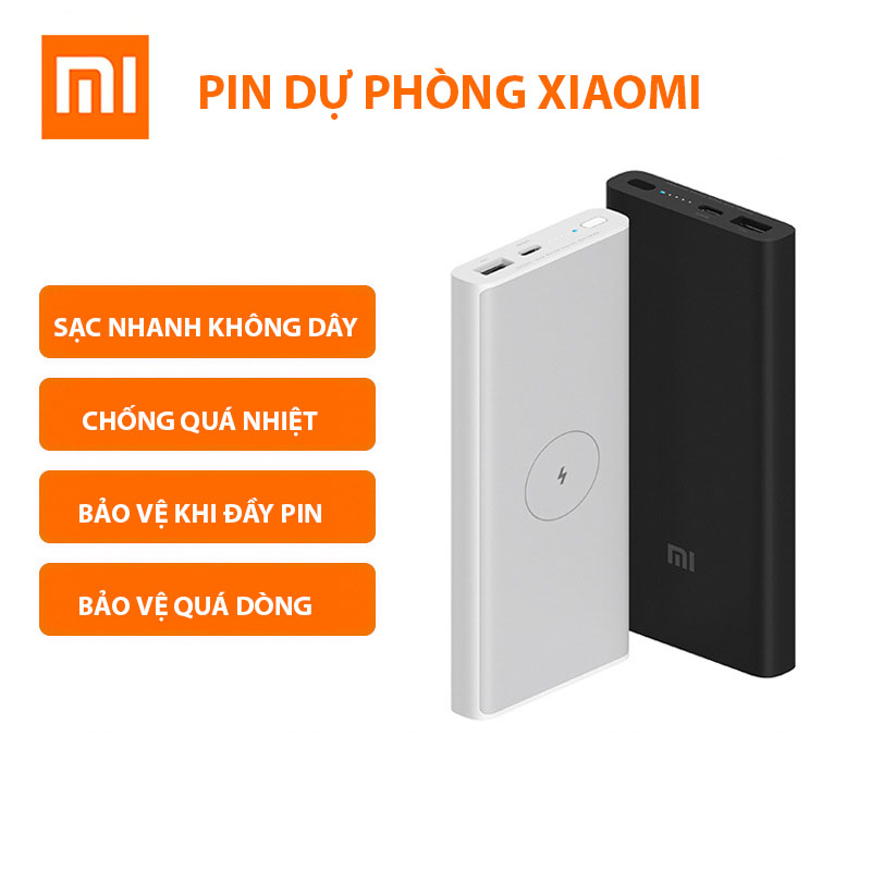 Sạc Dự Phòng Không Dây Floveme Xiao - Mi Polymer 10000mAh 2021 hỗ trợ Sạc nhanh , Công suất sạc không dây 10W MAX. - Hàng chính hãng