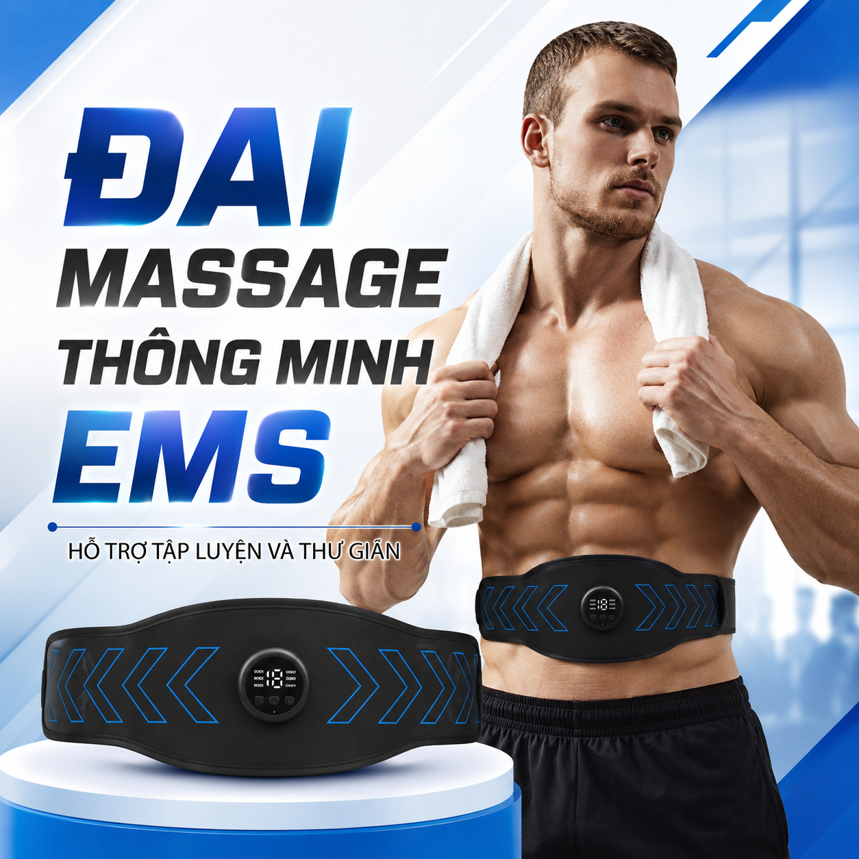Máy Massage EMS Đeo Bụng – Hỗ Trợ Tập Thể Dụjc, Massage Thư Giãn, Dễ Mang Theo, đèn trang trí, đồng hồ treo tường