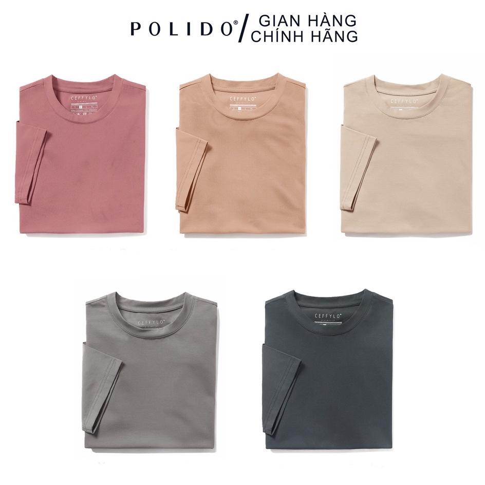 Áo Phông Nam Trơn Basic CEFFYLO Chất Liệu Cotton Tự Nhiên Mềm Mại Basic T-Shirt - POLIDO Mall