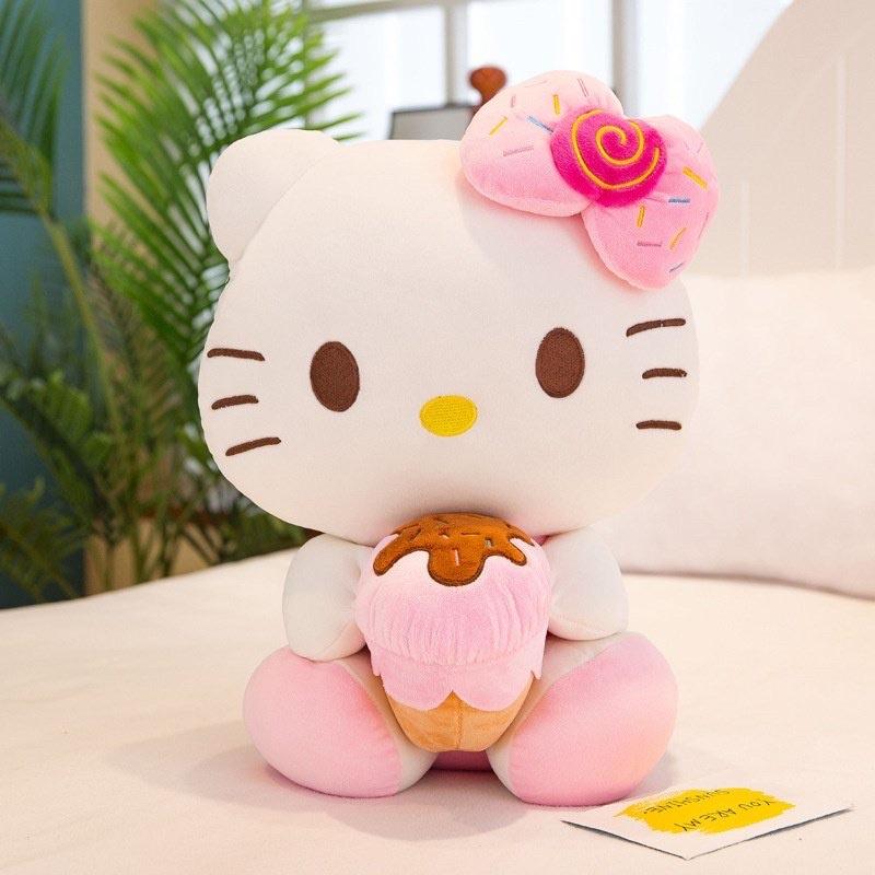 Gấu bông mèo Hello Kitty váy hồng kích thước 30-40-55cm