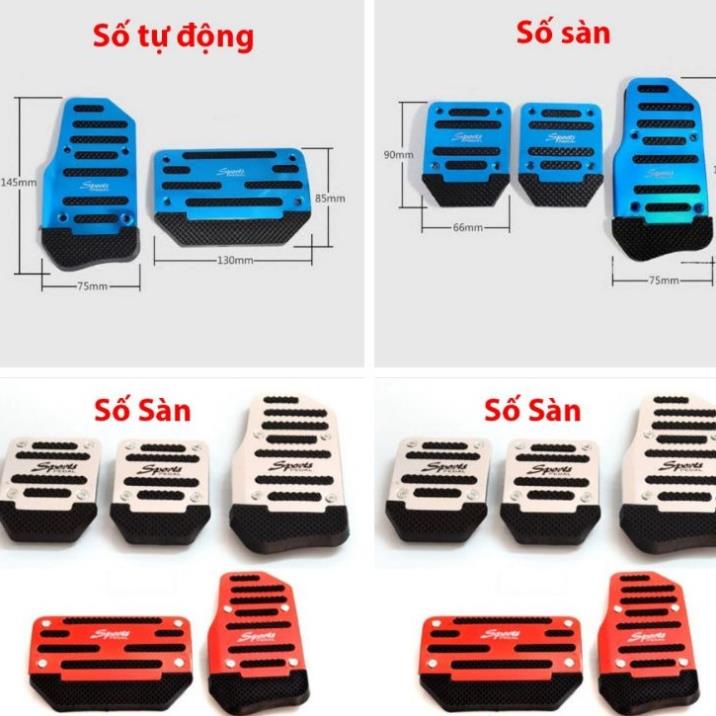 Ốp chân phanh chân ga ô tô bảo vệ chống trượt cao cấp mẫu mới cho xe số sàn- số tự động