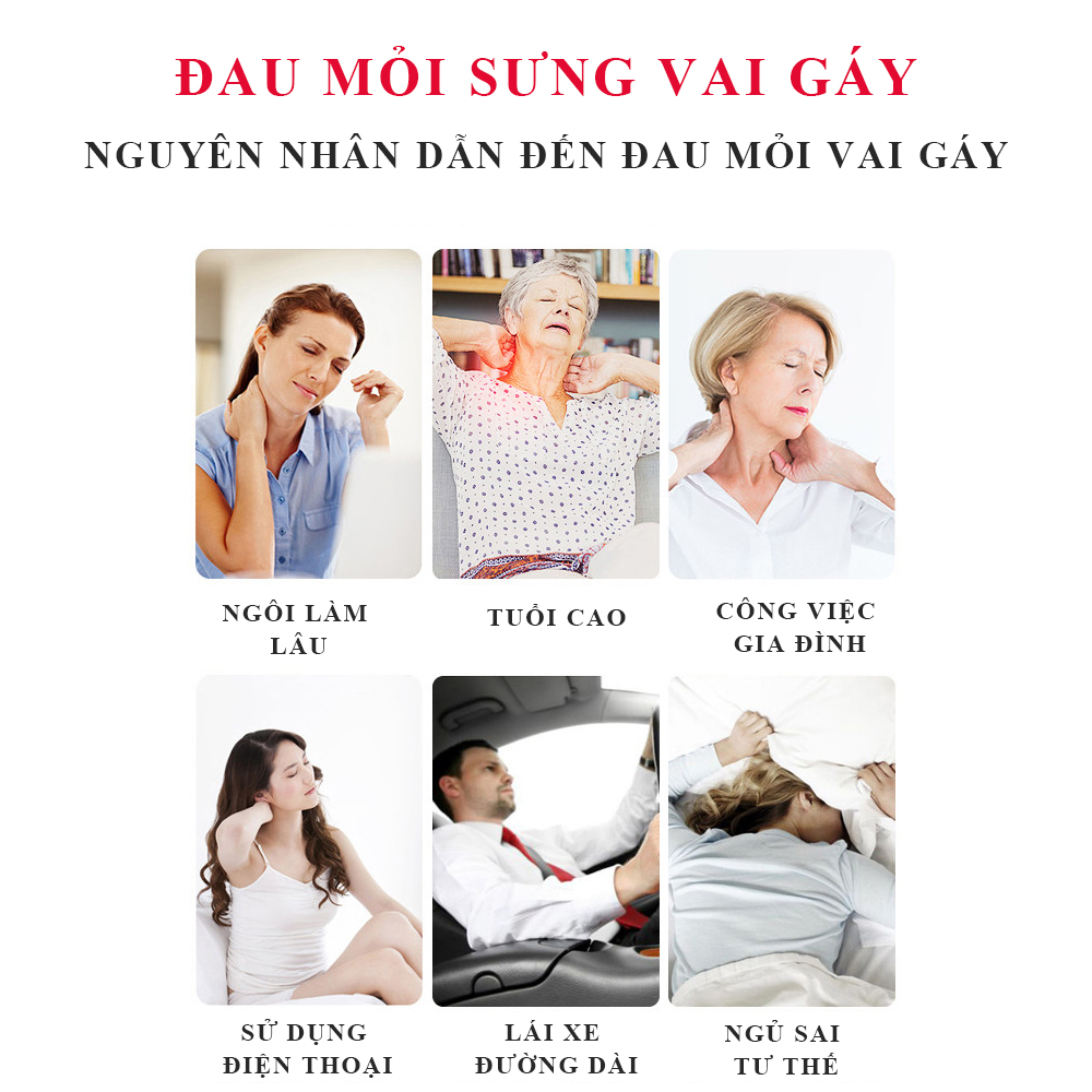 Gối massage máy mát-xa cổ vai gáy mát xa eo hông 20 đầu massage đa chức năng xoa bóp thư giãn ( có túi khí )