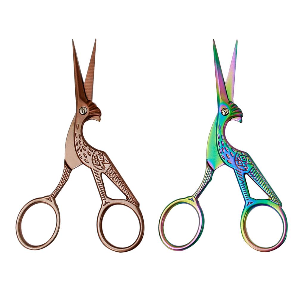 Crane Design Stainless Steel Sewing Embroidery Scissors Cutter Colorful