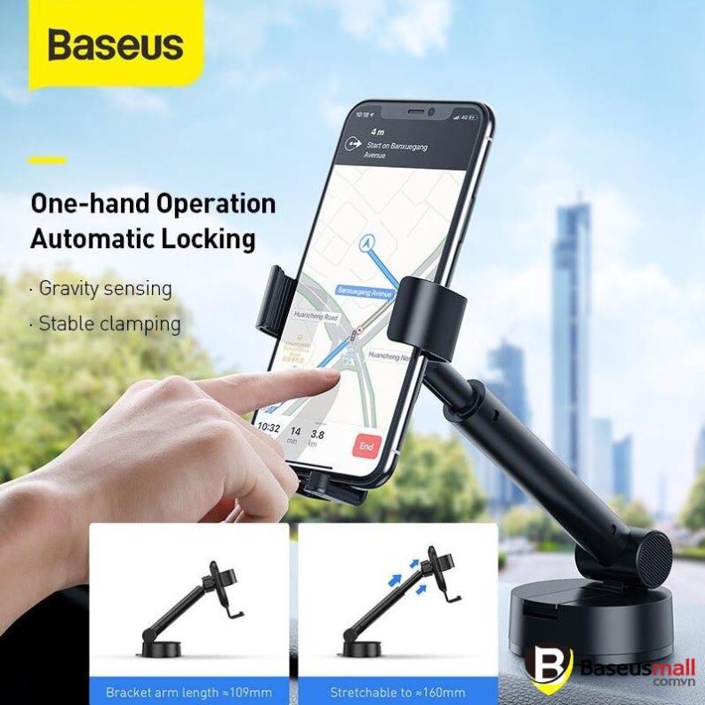 Bộ giá treo điện thoại dùng gắn kính hoặc táp lô trên xe hơi Baseus Simplism Gravity-Hàng chính hãng