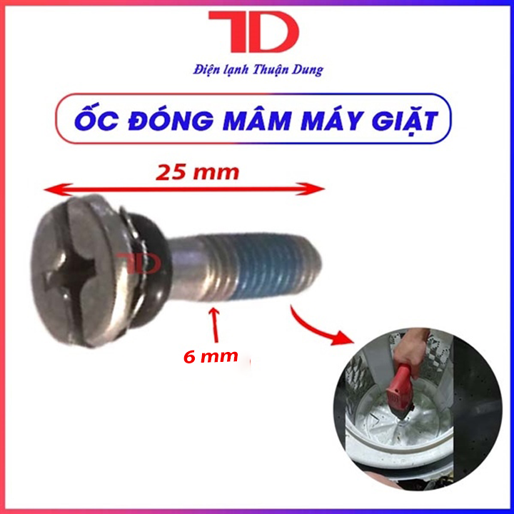 Ốc Mâm Máy Giặt, Ốc Bắt Mâm Máy Giặt Cửa Trên Lồng Đứng 6mm - Điện Lạnh Thuận Dung