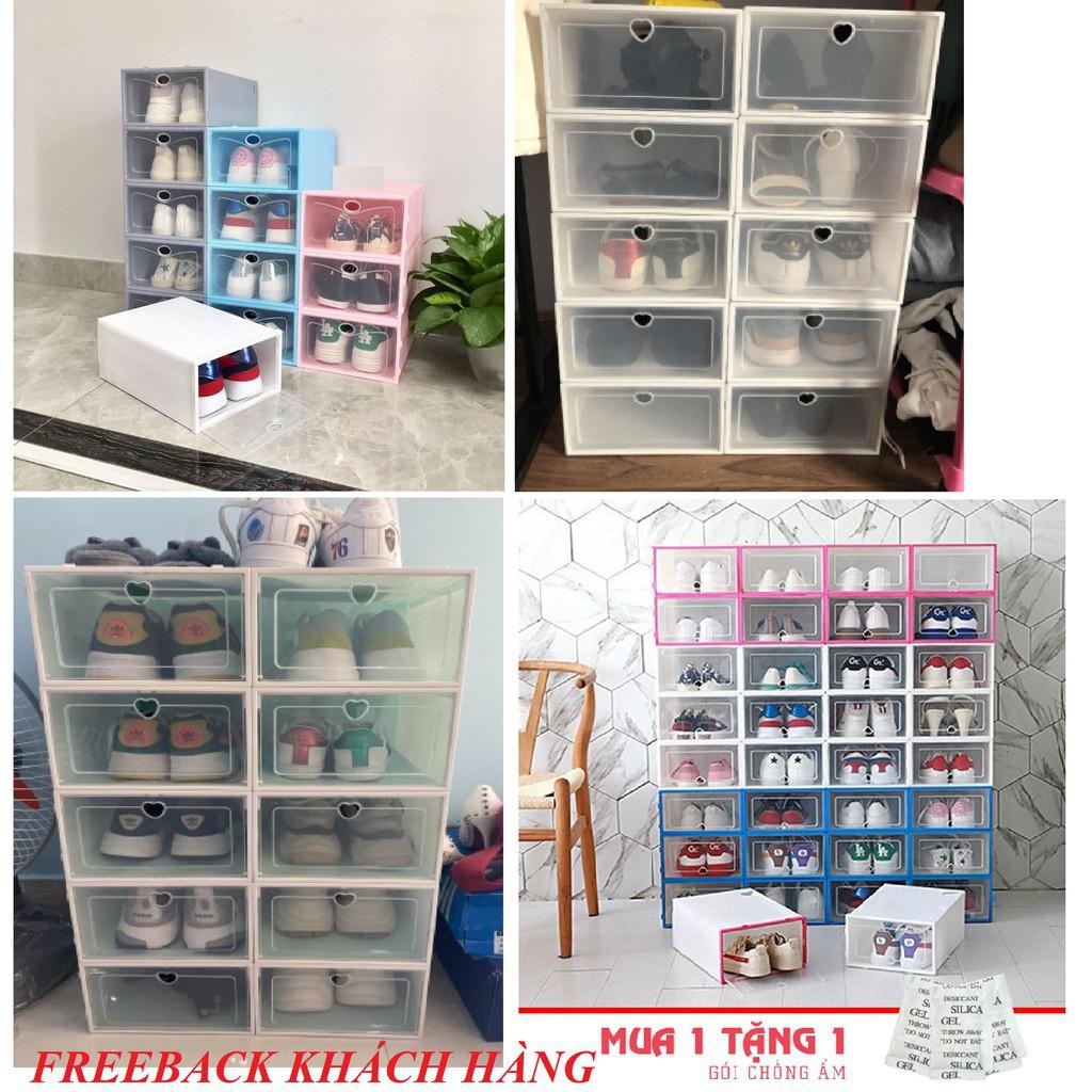 Combo 10 hộp cất giày nắp nhựa cứng trong suốt