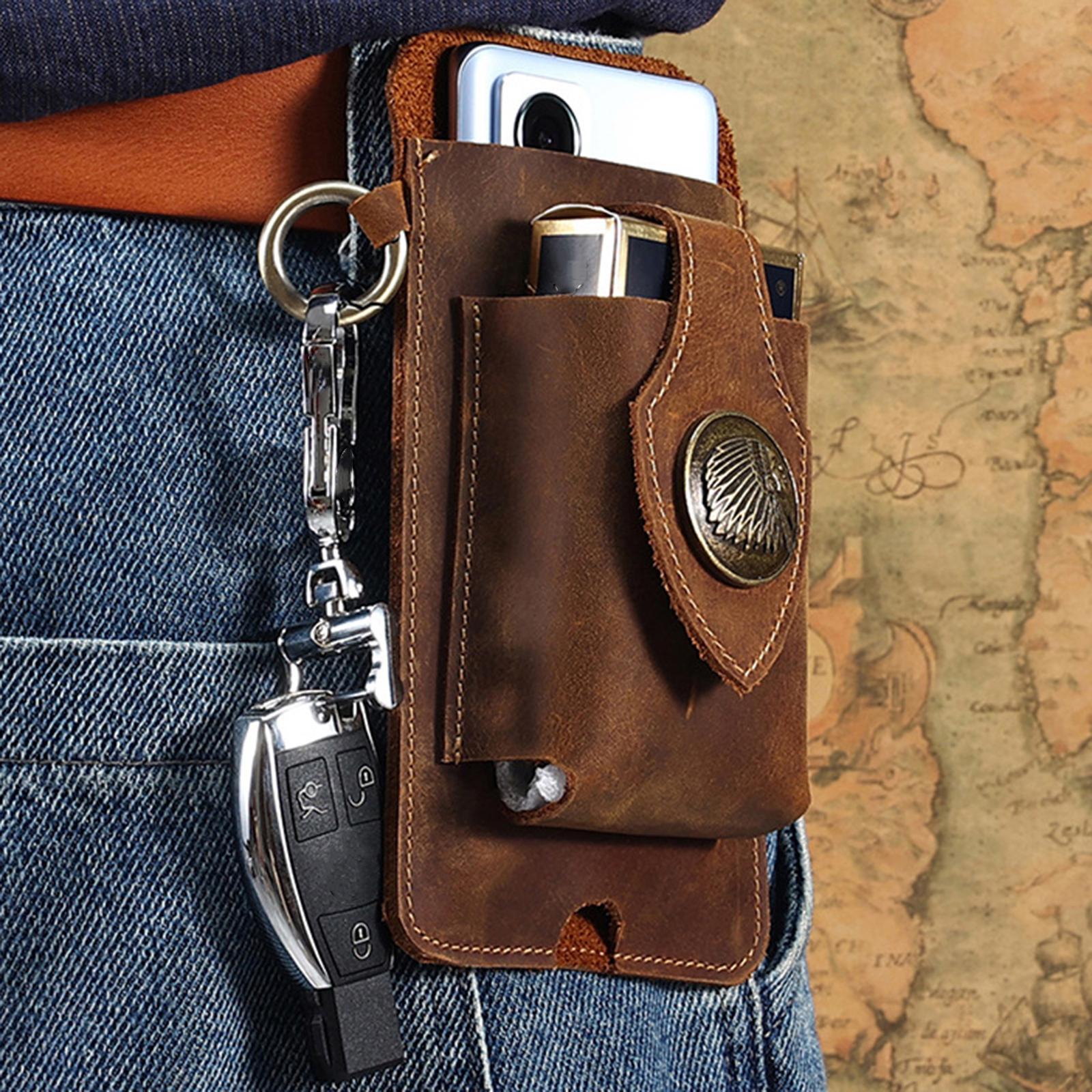 Leather Phone case Waist Bag Carrying Pouch for Cell Phone Men Women