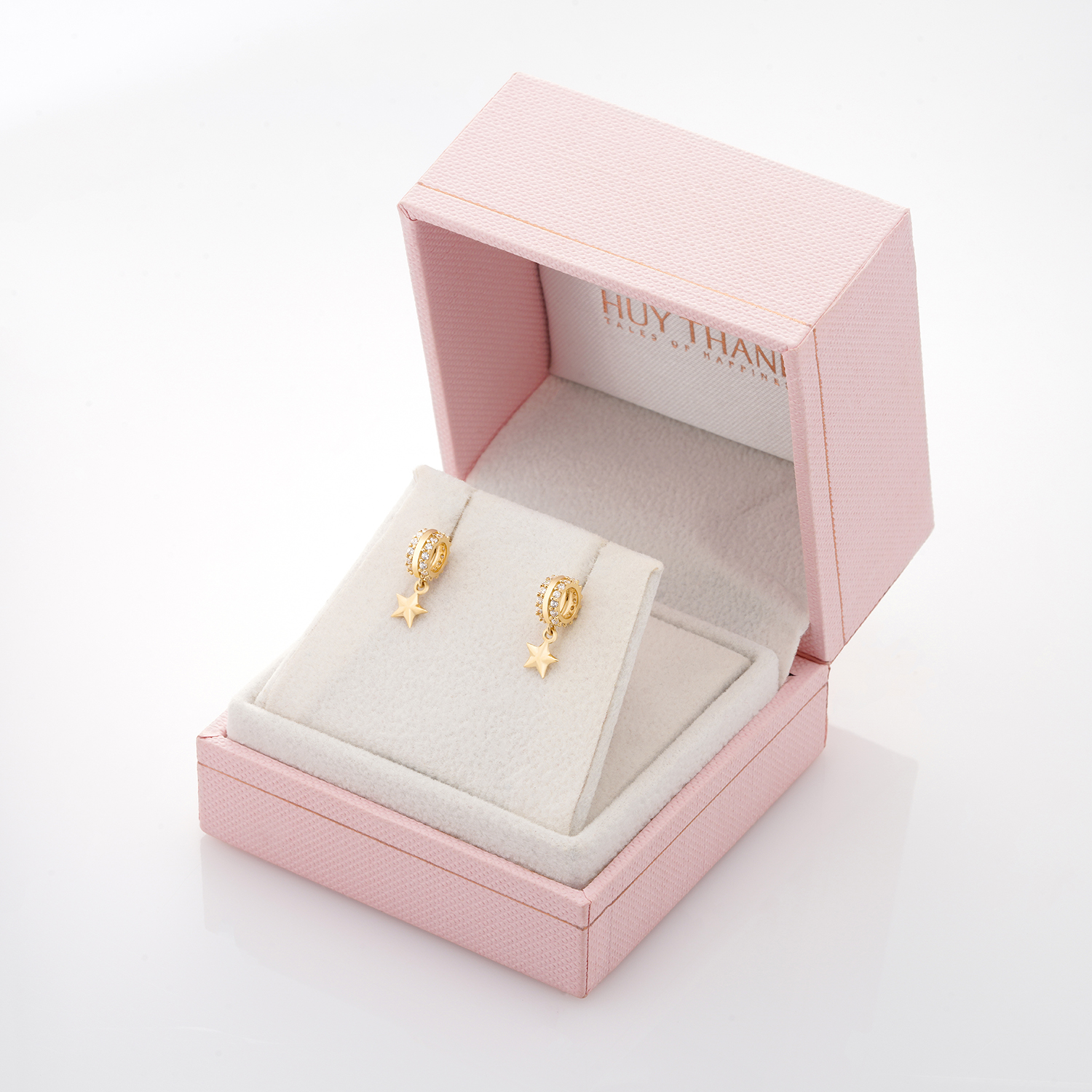Bông Tai Nữ Vàng 14K BT421 Huy Thanh Jewelry