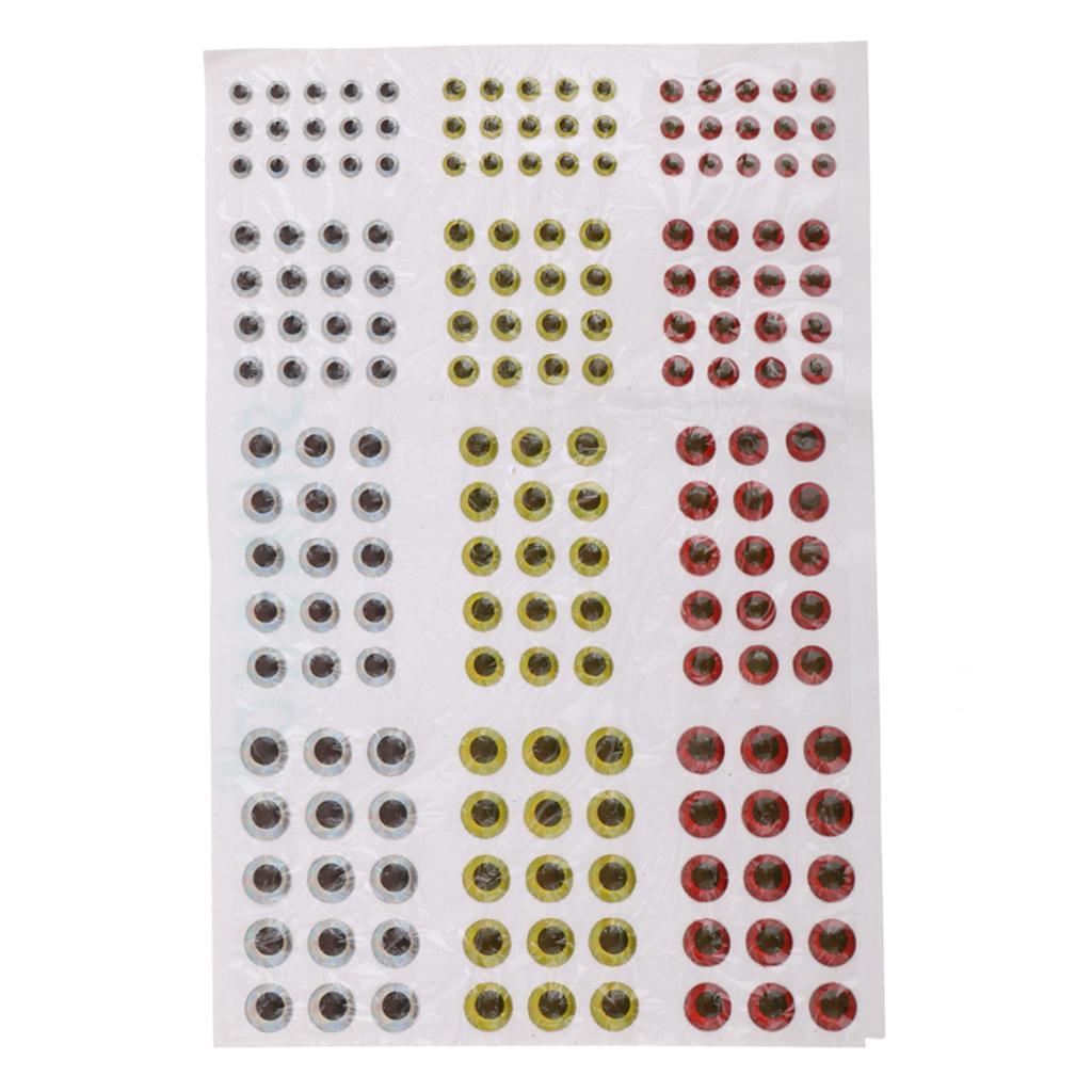 4-7pack 183Pcs Mixed Size 3/4/5/6mm Fishing Lure Eyes for Fly Tying Jigs Craft