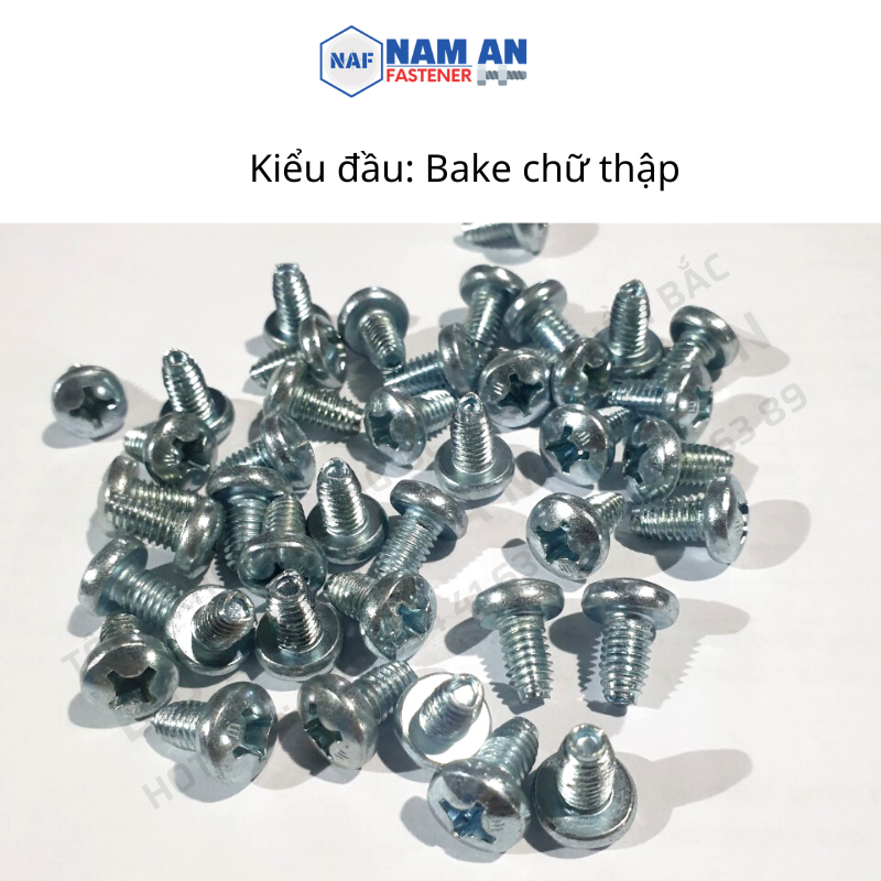 200 con Vít tự tạo ren M4, M5, M6 bake đầu cầu mạ kẽm trắng xanh và Vít tự ren đầu hoa thị M6x10, M6x16