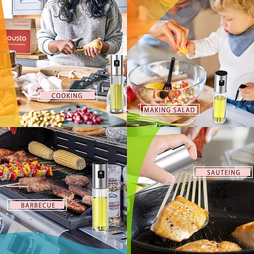 2020 Cập Nhật Xịt Dầu Ô Liu Chia Thương Bếp Nướng Dầu Nấu Kính Chai Giấm Salad BBQ Dầu Ăn Phun