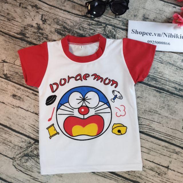 Bộ Cộc Tay Cho Bé Cotton Hình Doremon M37