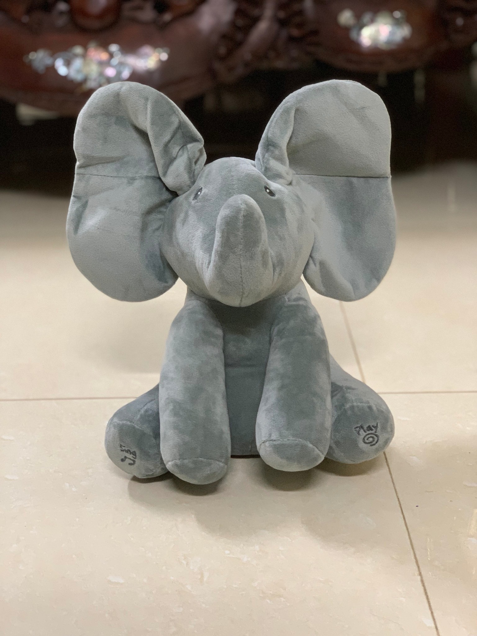 Đồ choi thú bông biết hát, biết vẫy tai, kể chuyện, tặng kèm thước đo chiều cao cho bé, Giao màu hồng