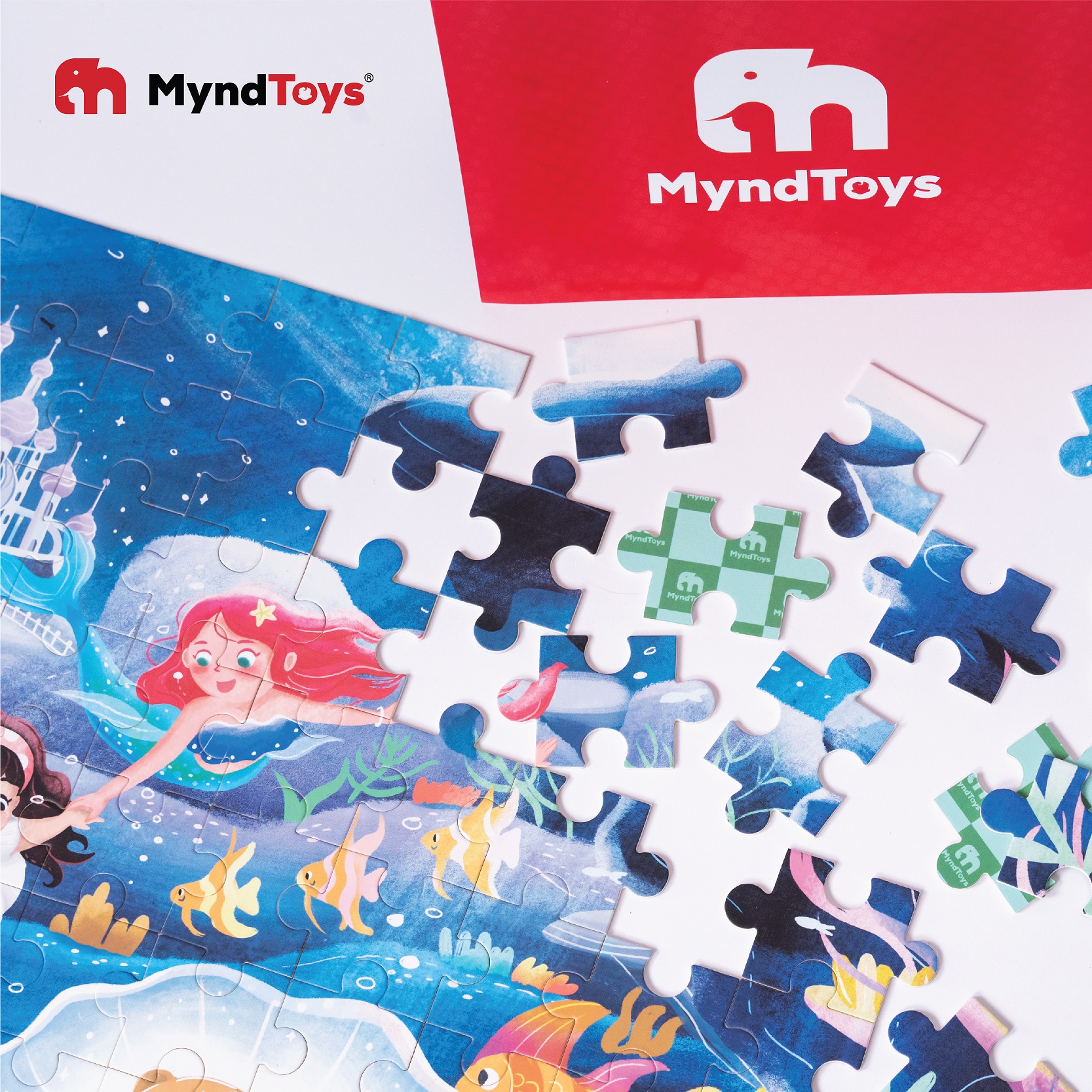 Đồ Chơi Xếp Hình MyndToys - Fantasy Puzzle - Deep Deep Blue (Nàng tiên cá 126 mảnh ghép cho Bé Từ 3 Tuổi)