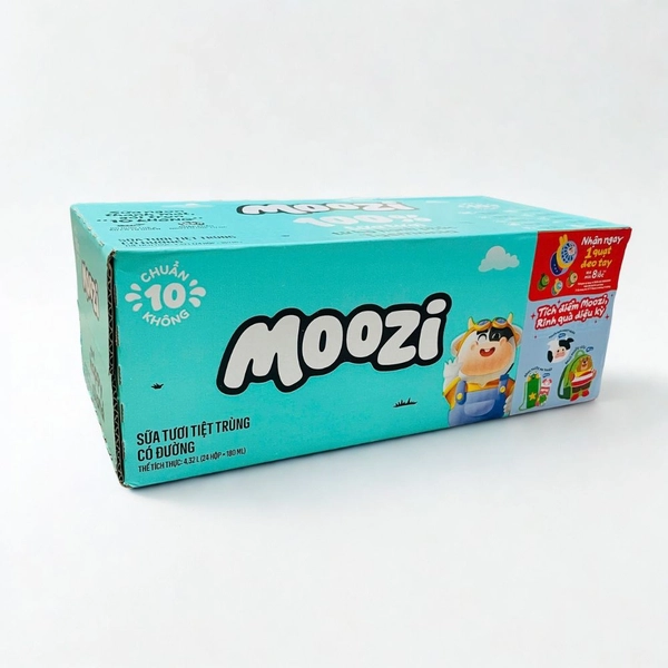 Thùng sữa Moozi có đường 180ml ( 24 hộp x 180ml)