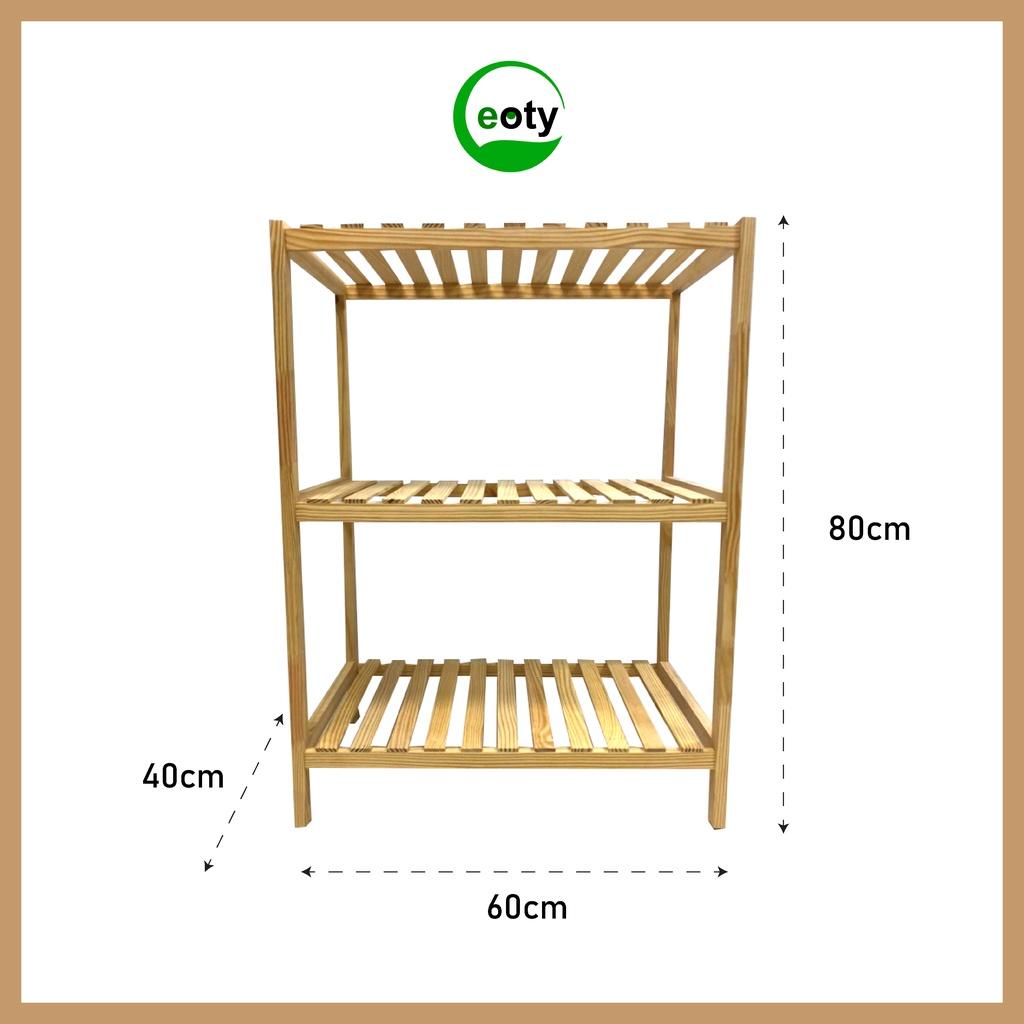 Kệ lò vi sóng 2-3 tầng - Kệ gỗ đa năng nhà bếp, kệ gỗ thông tự nhiên 2-3 tầng Eotygroup