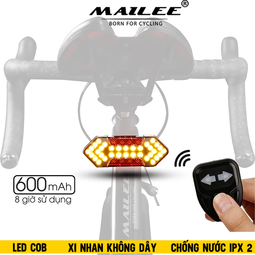 Đèn Xi Nhan Xe Đạp WR-2118 Điều Khiển Từ Xa, Sạc USB, dung lượng 600mAh, Chống Nước tiêu chuẩn IPX2, Đèn Hậu Độ Sáng Cao, Đèn Cảnh Báo An Toàn xe đạp, Năm Chế Độ sáng - Mai Lee