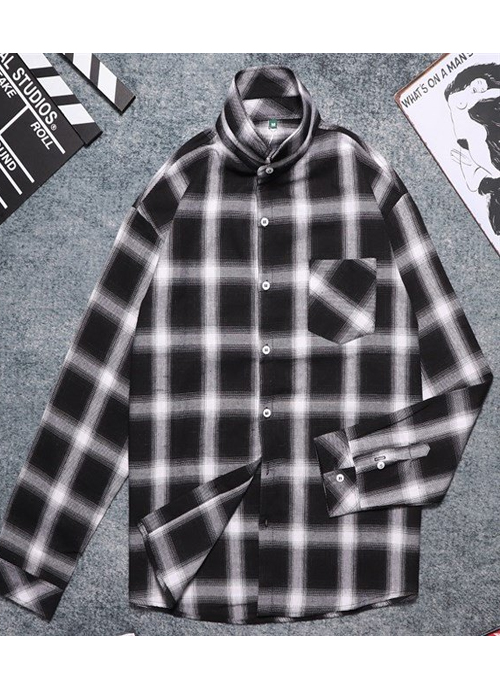 Áo Sơ Mi Nữ Flannel Đen Trắng ASM8827A