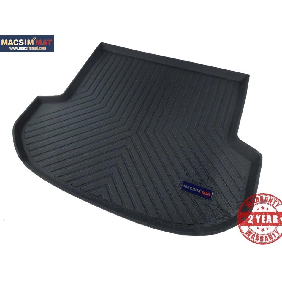 Thảm lót cốp xe ô tô Hyundai Santafe DM 7 chỗ 2015-đến nay nhãn hiệu Macsim chất liệu TPV màu đen hàng loại 2