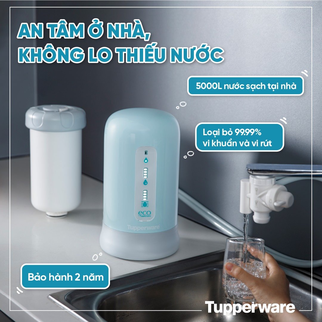 Máy Lọc Nước Tupperware Nano Nature Aqua; Máy lọc nước không lắp điện, nhỏ gọn