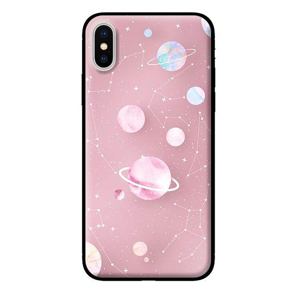 Ốp in cho iPhone XS Họa Tiết Nền Hồng - Hàng chính hãng