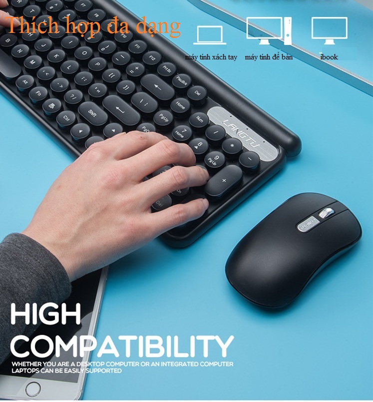 Bộ bàn phím và chuột không dây LT400 phiên bản sạc - Hàng Nhập Khẩu