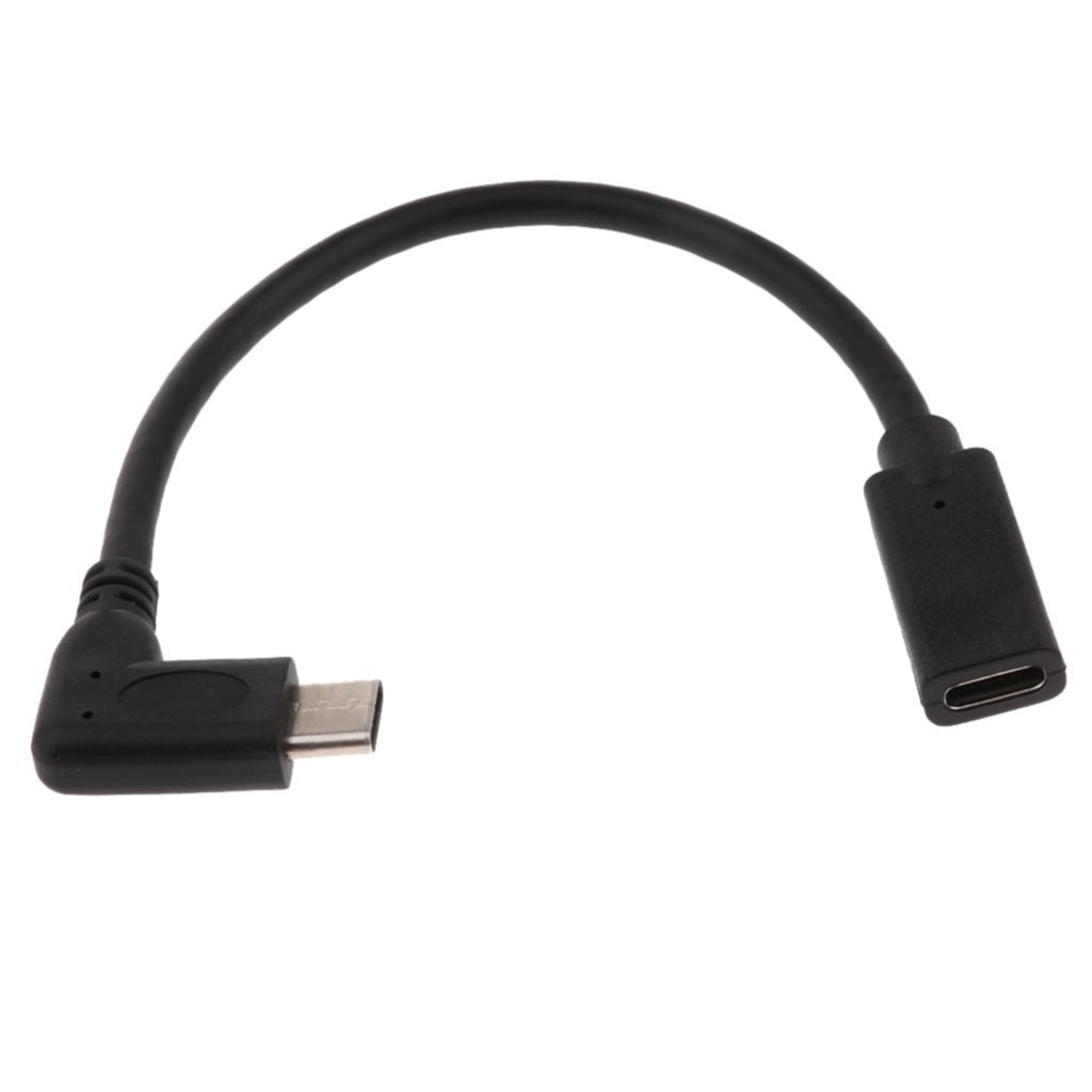 Right Angle USB 3.1 Type C Male To Female Extension Cable Data