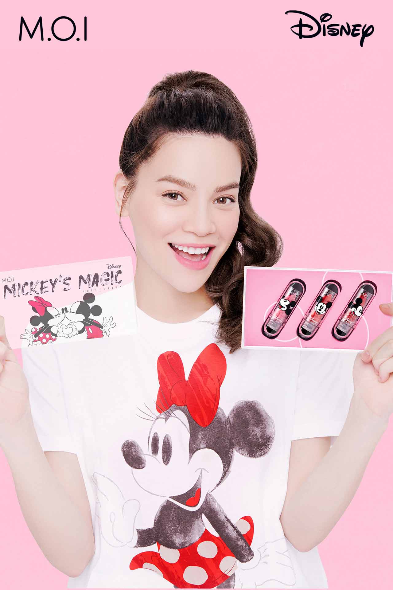 SET 3 Son Dưỡng Môi Có Màu M.O.I Hồ Ngọc Hà MAGIC LIPS Mickey Disney Mềm Môi Giữ Màu Lâu Căng Mọng 3 Tone Màu Tự Nhiên [Tặng Túi Mickey]