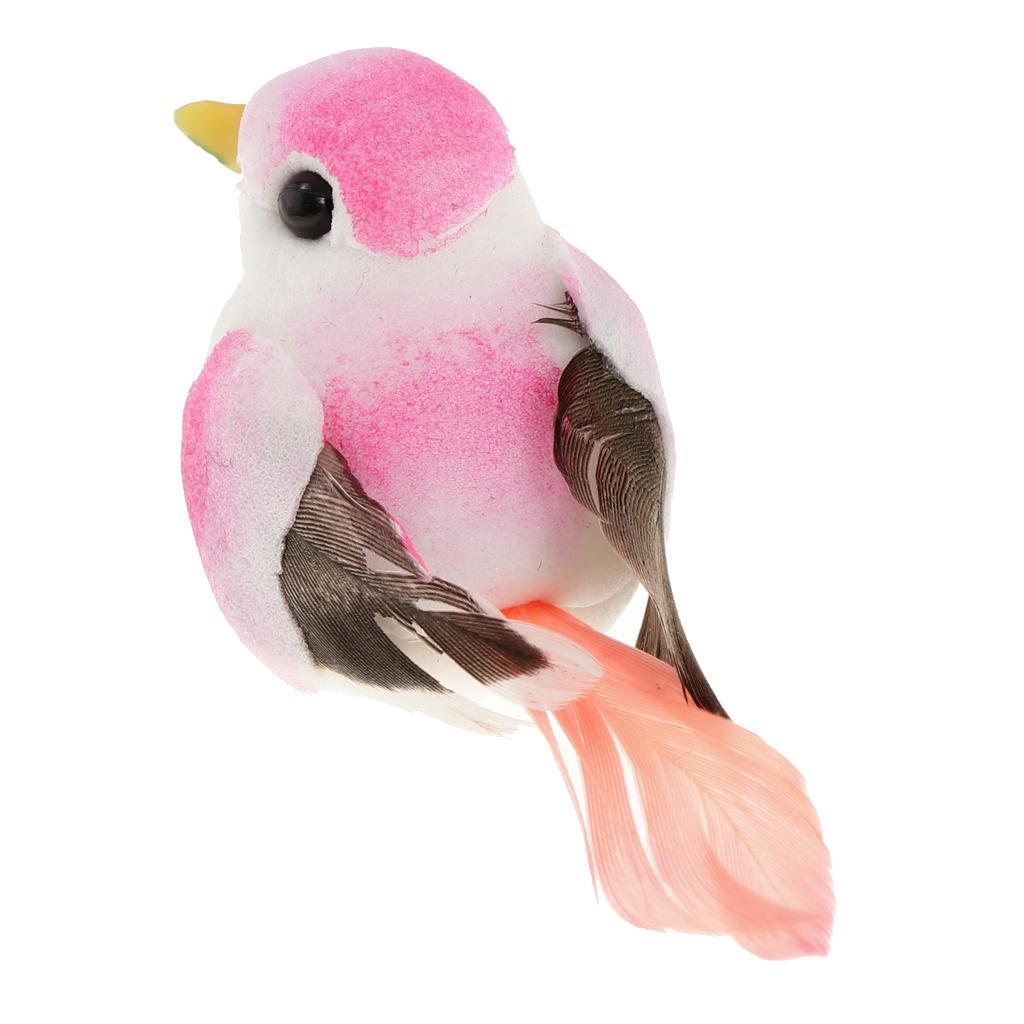 6Pieces Artificial Feather Robin Bird Christmas Tree Home Decoration Craft