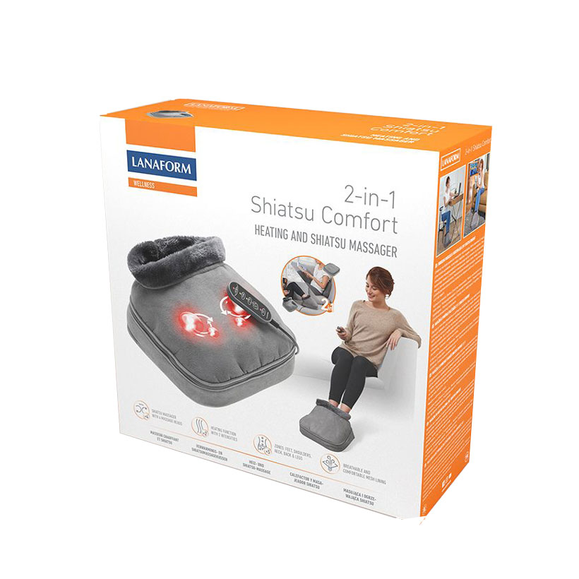 Gối massage đa năng kiêm ủng sưởi ấm Lanaform Shiatsu LA110105