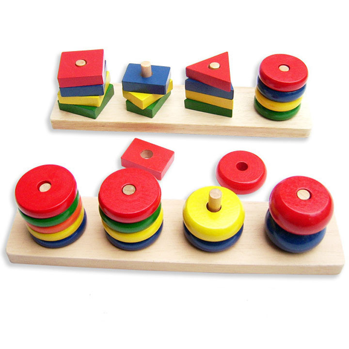 Bộ Đồ Chơi Giáo Cụ Montessori 8 Món Bằng Gỗ Cao Cấp Cho Bé