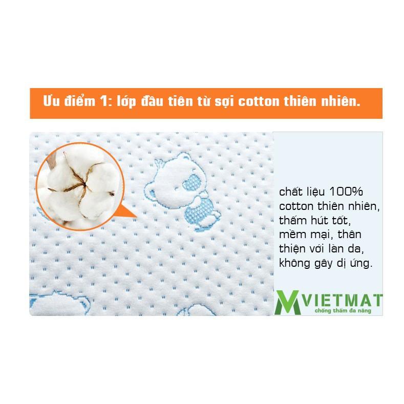 Tấm lót chống thấm cho bé VIETMAT các size 1,2x2m - 1,4x2m - 1,6x2m - 1,8x2m và 2,2x2m màu Hồng